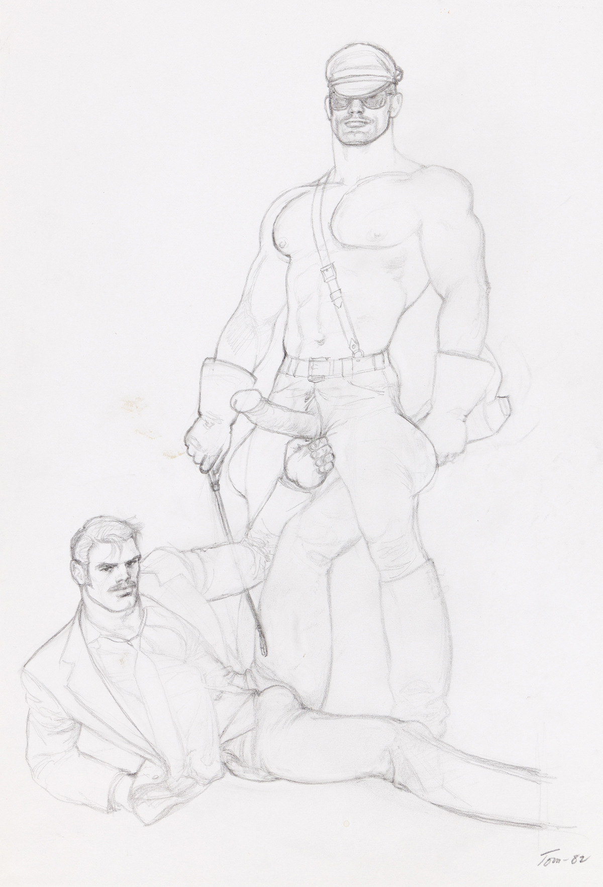 TOM OF FINLAND (1920-1991) Untitled (preparatory sketch of two men, one seated).